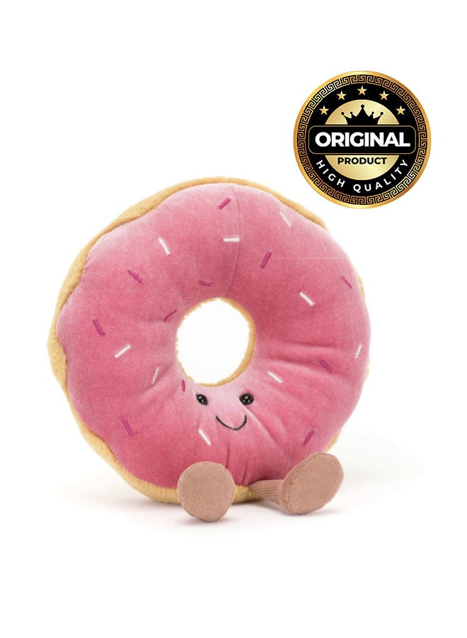 Jellycat دميّة الدونات أميوزابلز – لعبة محشوة ناعمة بأرجل كوردية، هدية عيد الحب لطيفة للأطفال والبالغين، مجموعة جليكات، 17 سم - Image 1